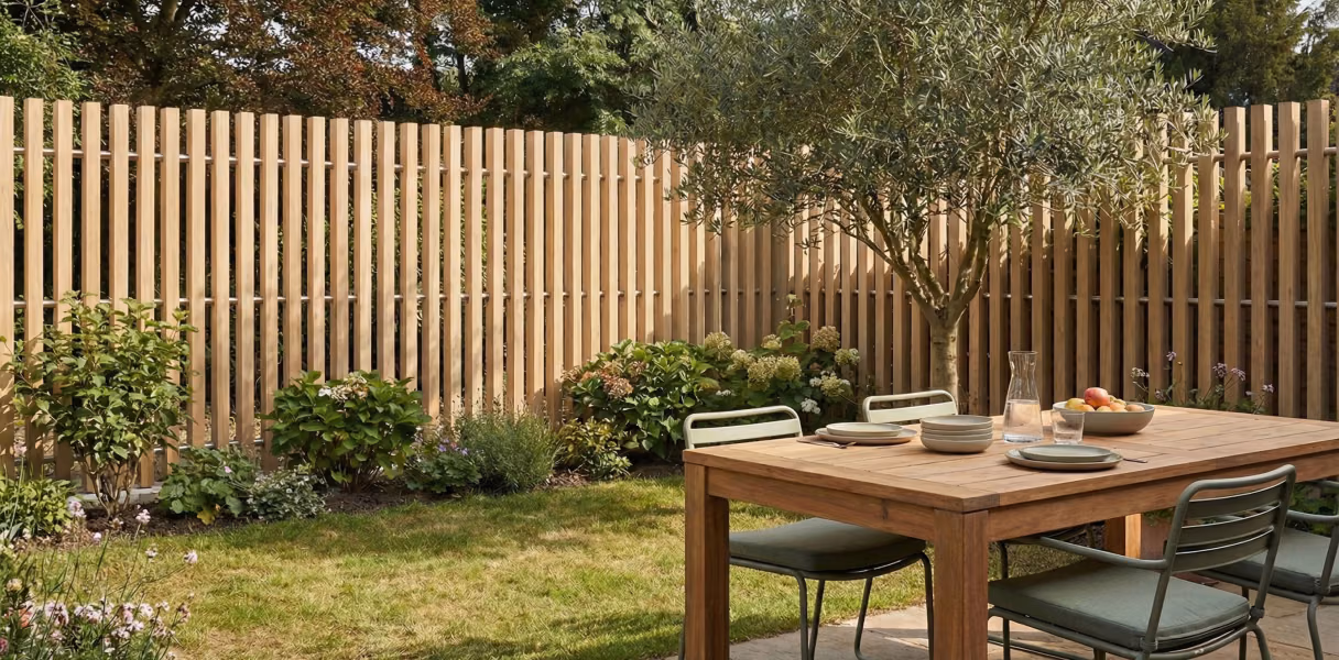 Clôture composite Twinwood® dans un jardin