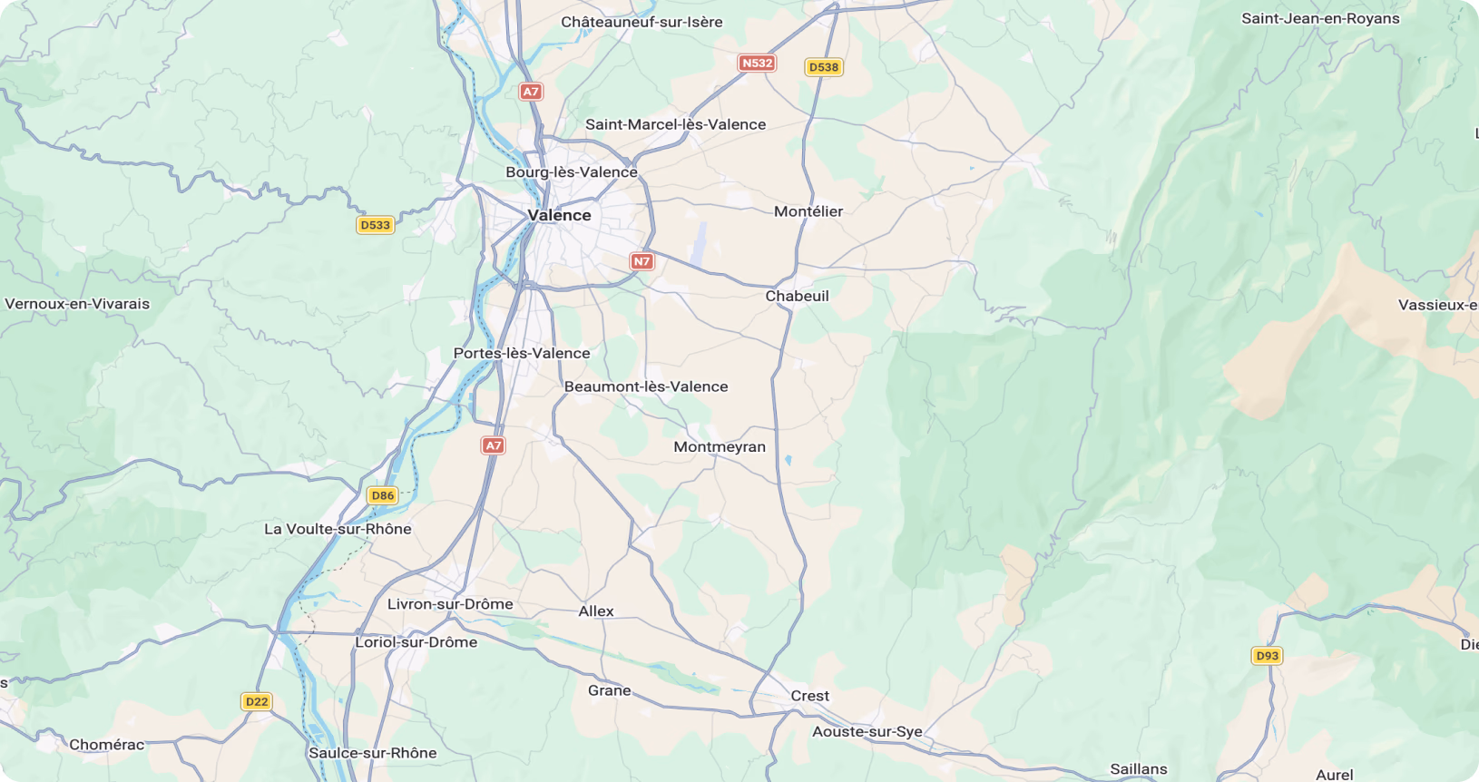 Carte de la région de Valence